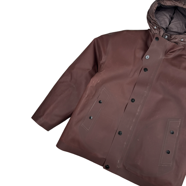 Stone Island 2023 Poly Strata Down Lined Brown Ice Jacket - Medium