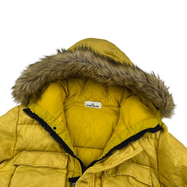 Stone Island 2018 Yellow Lino Resinato Down-TC Puffer Jacket - XXL