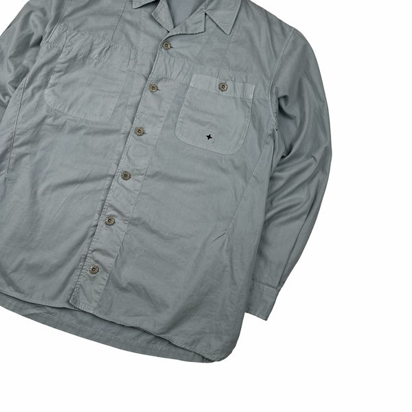 Stone Island Vintage 2001 Cotton Longsleeve Sleeve Compass Buttoned Shirt - XL