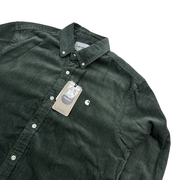 Carhartt WIP Green Corduroy Buttoned Overshirt - Medium