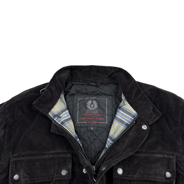 Belstaff Brown Trailmaster Multi Pocket Field Corduroy Zipped Heavyweight Jacket - Large