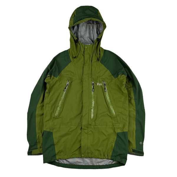 RAB Extreme Moss Green Event Zipped Waterproof Rain Jacket - Medium