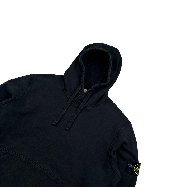 Stone Island 2022 Black Pullover Cotton Hoodie - Large