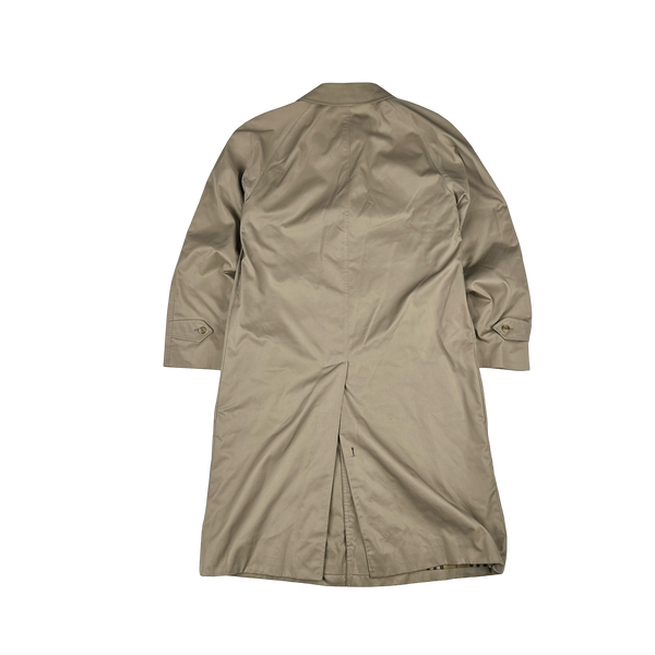Burberry Nova Check Lined Tan Long Trench Coat - Large