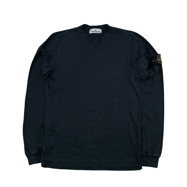 Stone Island 2016 Black Longsleeve Cotton Top - Small