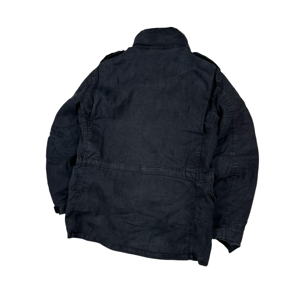 Stone Island 2012 Navy Lino Flax Multi Pocket Lined Zipped Jacket - Large