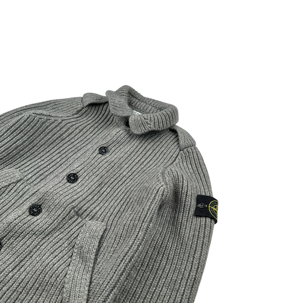 Stone Island 2008 Wool Grey Buttoned Cardigan Jumper - XL