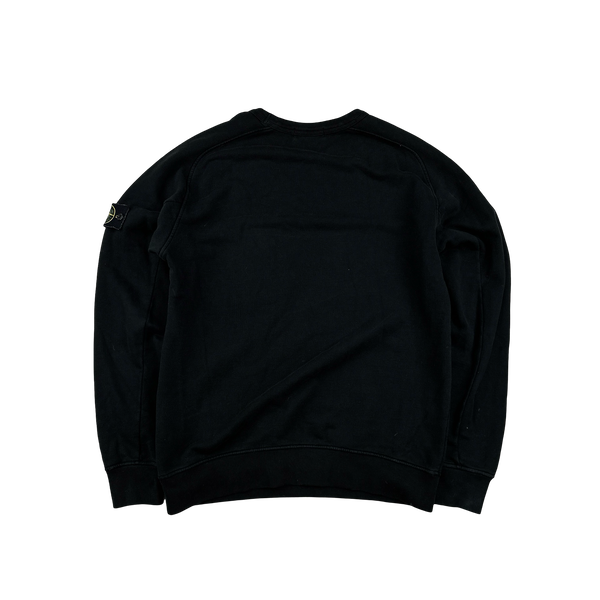 Stone Island 2015 Black Cotton Crewneck Sweatshirt - Large