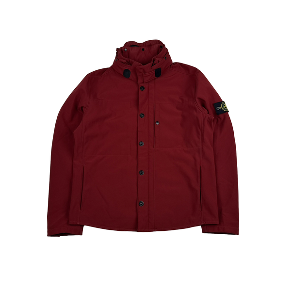 Stone Island 2012 Maroon Fleece Lined Soft Shell Jacket - XL