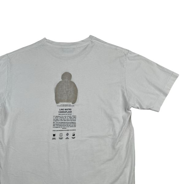 Stone Island 2023 White Archivio Lino Watro Printed T-Shirt - Large
