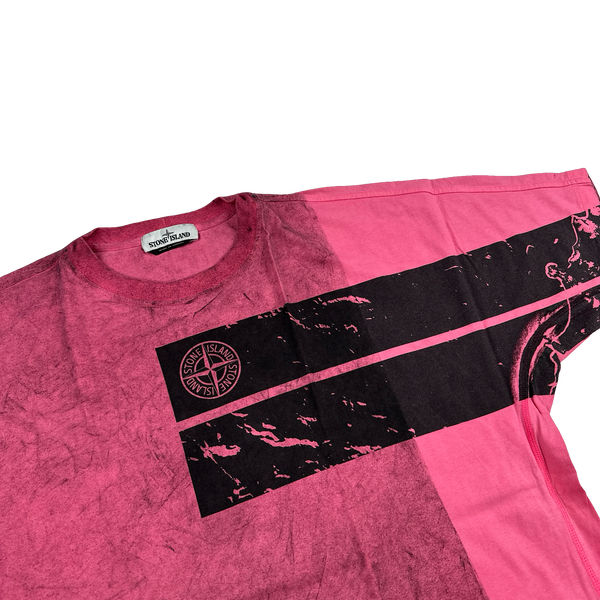 Stone Island 2020 Pink Dust Coloured Printed Graphic T Shirt - XL