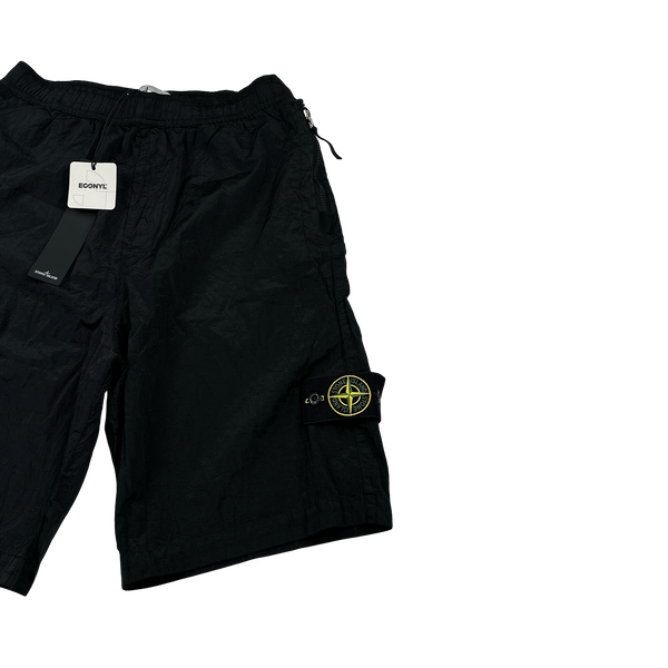 Stone Island 2023 Black Nylon Metal Econyl Shorts - Small