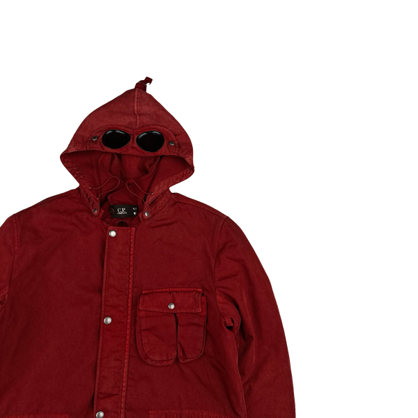CP Company Red Frosted Quilted Goggle Jacket - XL