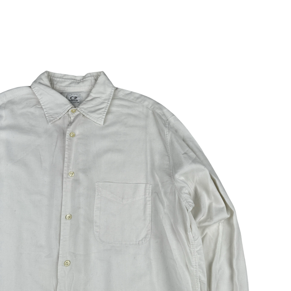 CP Company 1999 White Lino Flax Buttoned Shirt - Medium