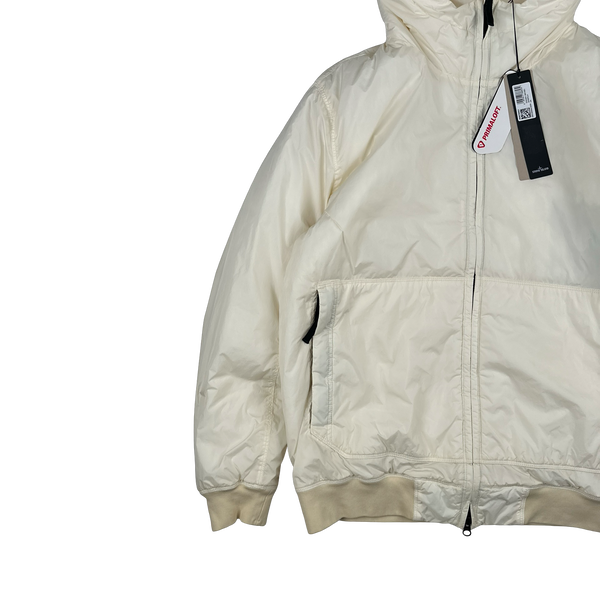 Stone Island 2025 White Garment Dyed Crinkle Reps NY Jacket - Large