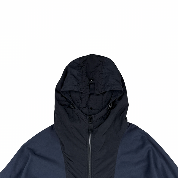 Stone Island 2024 Navy Nylon Hood Zipped Cotton Jumper - 3XL