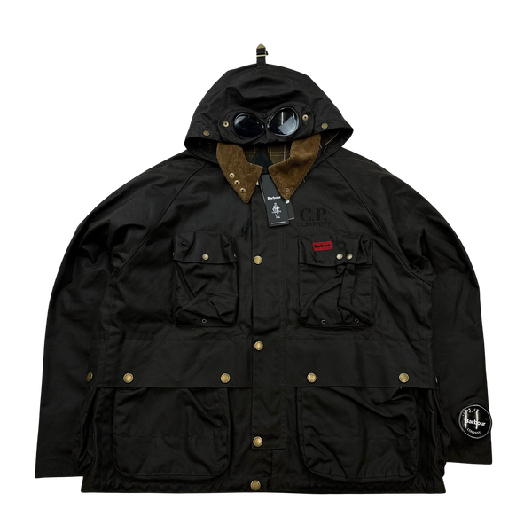 CP Company x Barbour Brown Multi Pocket 500 Mille Waxed Jacket - Large, XL & XXL