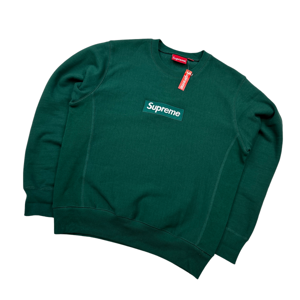 Supreme box hotsell logo crewneck green