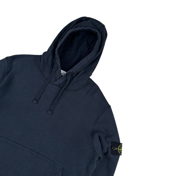 Stone Island 2020 Navy Cotton Pullover Hoodie - Large