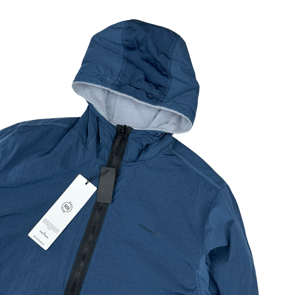 Stone Island 2024 Baby Blue/Navy Reversible Zip Up Hoodie Jacket - Large