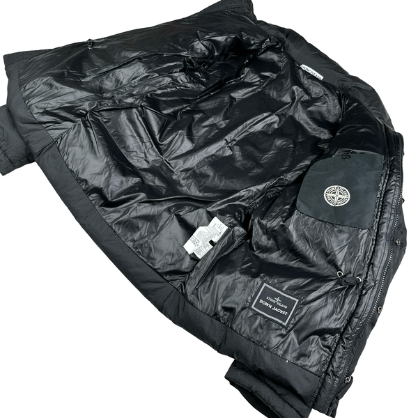 Stone Island 2009 Grey Opaque Nylon Tela Down Mesh Badge Puffer - Small