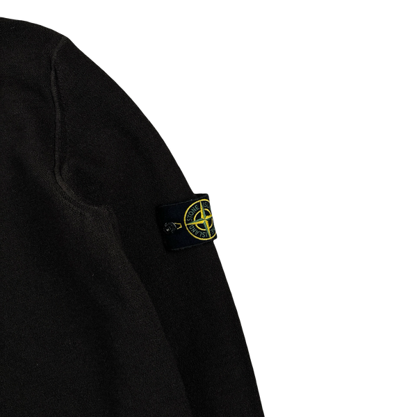 Stone Island 2006 Brown Knit Hooded Wool Buttoned Jumper - Small