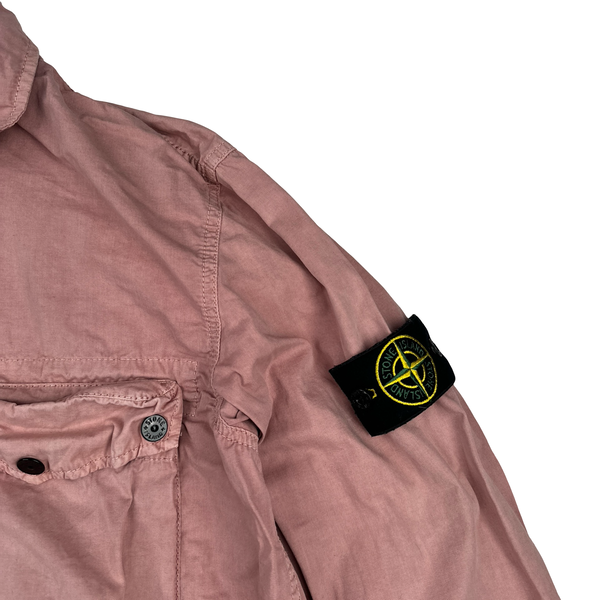 Stone Island 2021 Pink Cotton Zipped Overshirt - Large