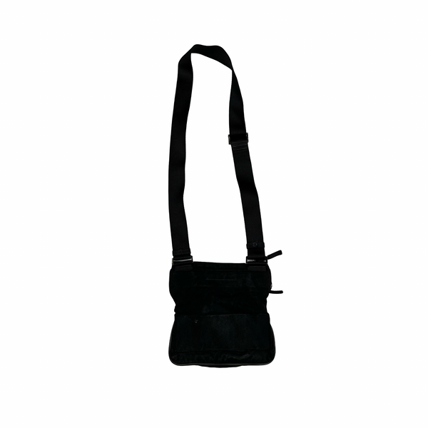 Prada Black Red Tab Nylon Adjustable Side Bag