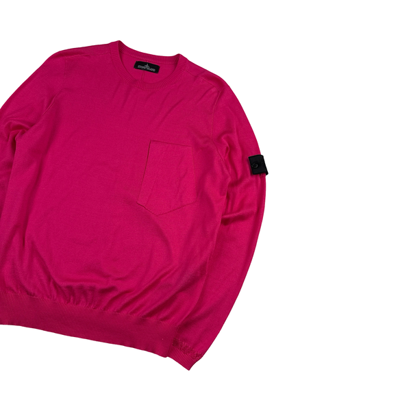 Stone Island 2018 Pink Shadow Project Knitted Crewneck - Large
