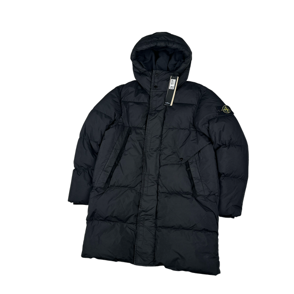 Stone Island 2023 Black Garment Dyed Crinkle Reps Down Puffer - Small