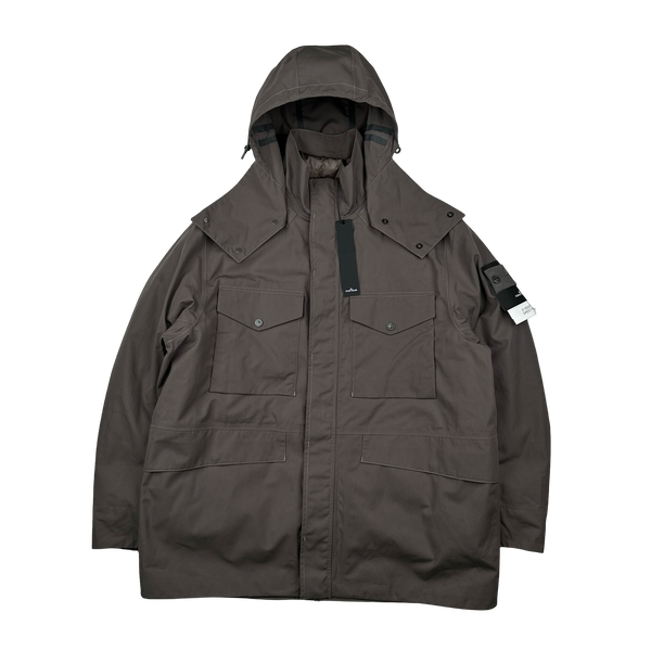 Stone Island 2022 O-Ventile Grey Ghost Piece Down Dutch Rope Puffer Jacket - XXL