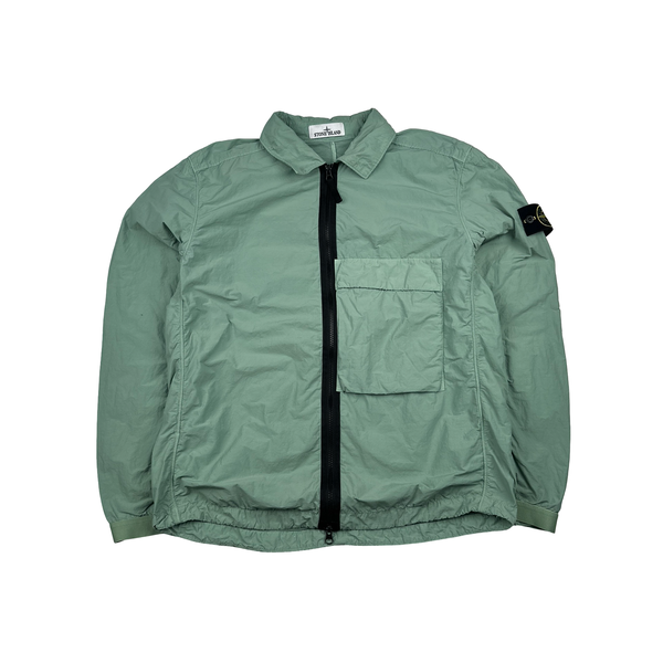 Stone Island 2022 Green Naslan Light Zipped Overshirt - Large