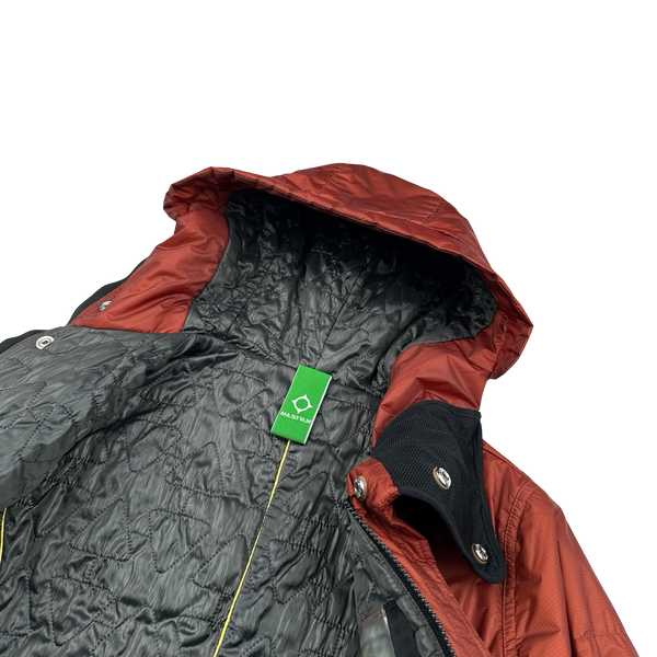 Ma Strum Rust Orange Rip Stop Nylon Quilted Puffer Jacket - Small