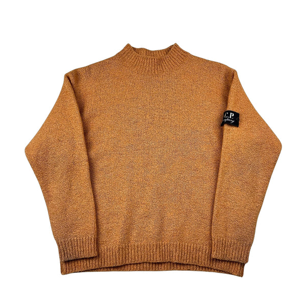 CP Company Vintage 2000 Orange Wool Blend Mock Neck Jumper -  XS