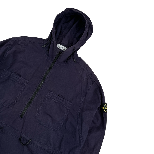 Stone Island 2017 Purple Hooded Cotton Zipped Overshirt Smock - XL