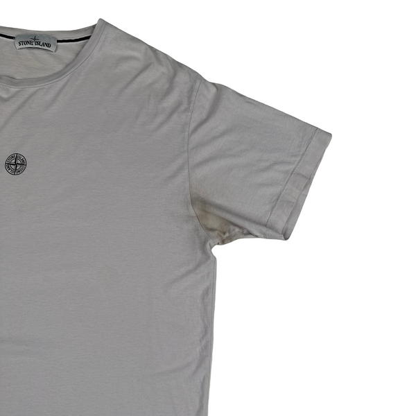 Stone Island White Reflective Spellout T Shirt - XL