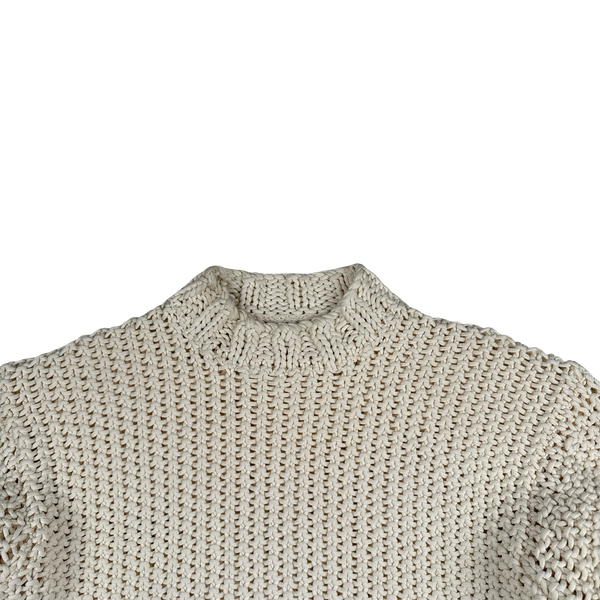 Stone Island 2025 UV-REACTIVE Heavyweight Yarn Knit White/Pink Jumper - XL