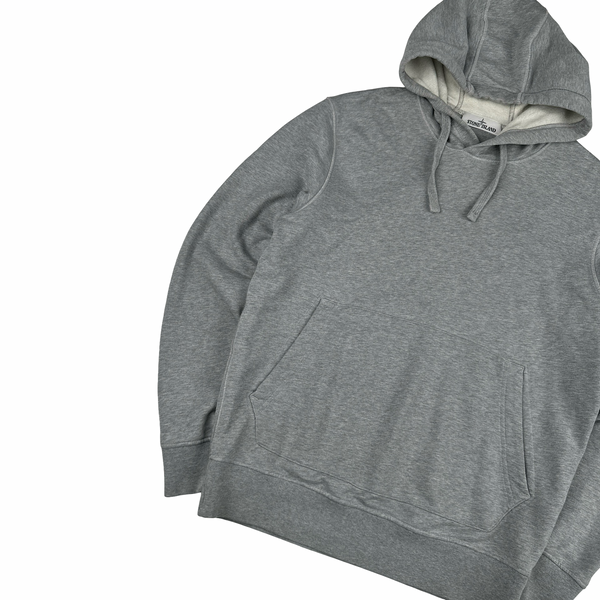 Stone Island 2022 Grey Cotton Pullover Hoodie - Medium