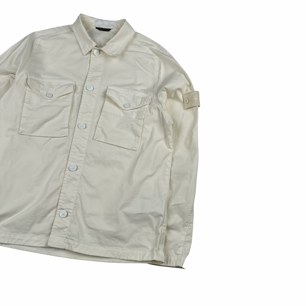 Stone Island 2020 White Thick Cotton Ghost Piece Overshirt - Large