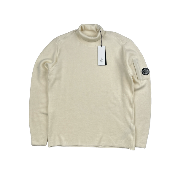 CP Company Beige Light Weight Roll Neck Jumper - XL