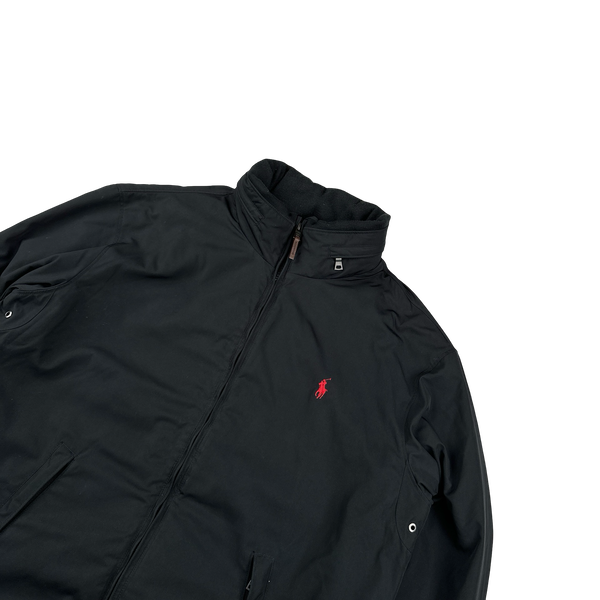 Ralph Lauren Black Insulated Fleece Lined Bomber Jacket -Large