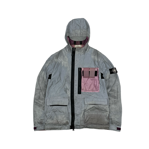 Stone Island 2017 Pink Garment Dyed Plated Reflective Mussola Jacket - Large