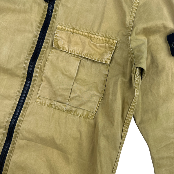Stone Island 2019 Yellow Brushed Cotton Overshirt - Small