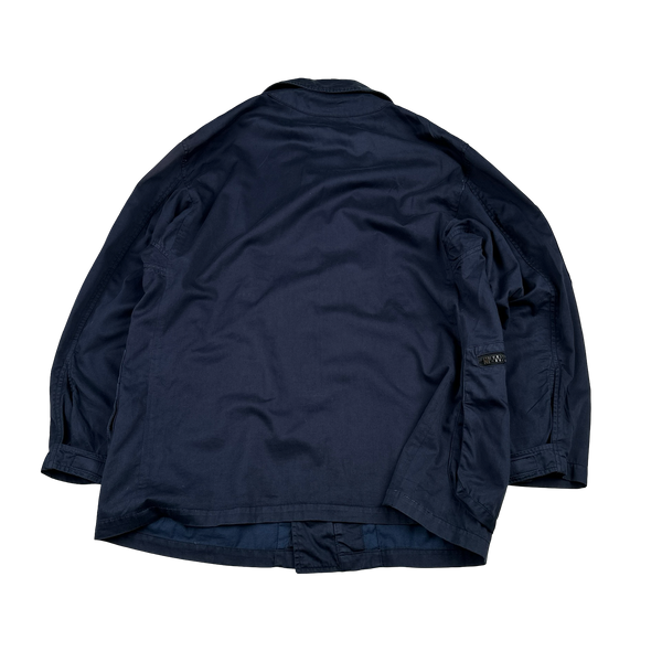Stone Island 1990s Vintage Navy Raso Gommato Jacket - Medium