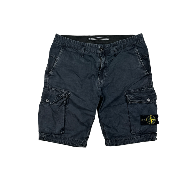 Stone Island 2020 Navy Cotton Cargo Shorts - 32"