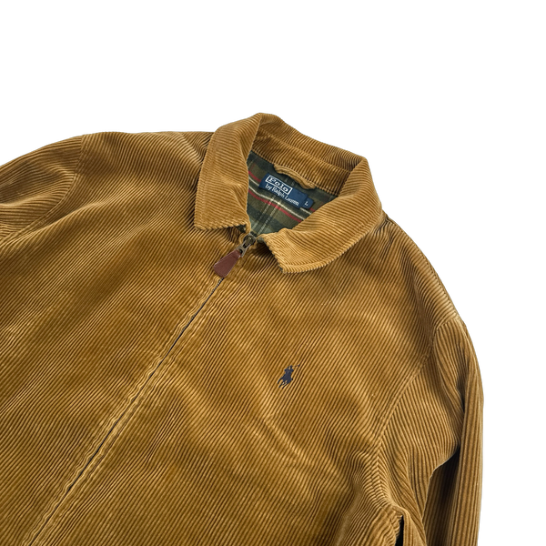 Ralph Lauren Brown Corduroy Cotton Lined Zipped Jacket - Large