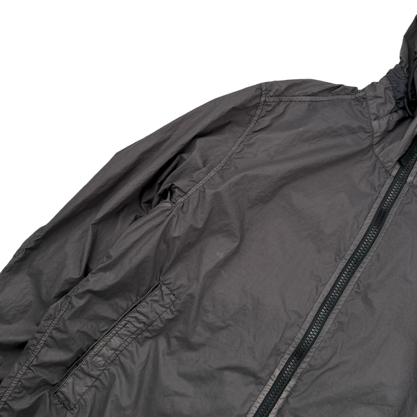 Stone Island 2019 Grey Lamy Velour Hooded Jacket - Large
