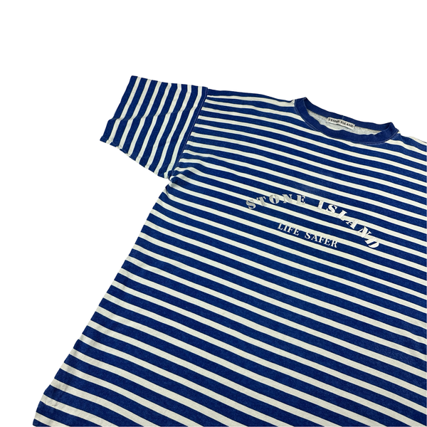 Stone Island 80's Vintage Striped Reflective Marina T Shirt - Large
