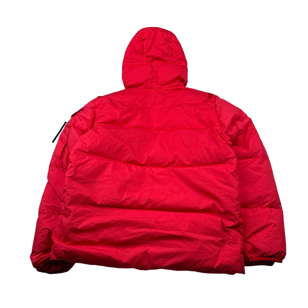 Stone Island 2022 Red Crinkle R-NY Down Puffer Jacket - Medium,Large
