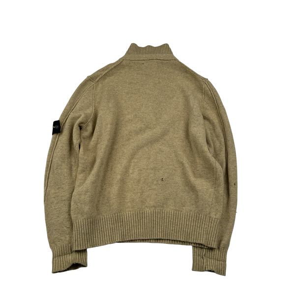 Stone Island 2008 Tan Wool High Neck Pullover Jumper - XL